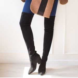 OVER THE KNEE SUEDE LEATHER BOOTS